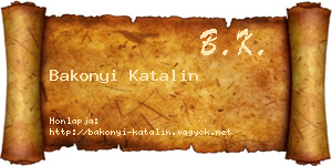 Bakonyi Katalin névjegykártya